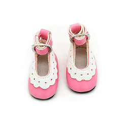 Ярко-Розовый Кукольная обувь из искусственной кожи, с кружевом, аксессуары для американских кукол, ярко-розовый, 50x22x30 мм