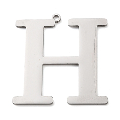 Letter H 304 подвески из нержавеющей стали, буквы, Письмо ч, 39.5x37.5x1.4 мм, отверстие : 2 мм