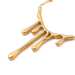 Golden 304 Stainless Steel Necklace, Droplet Lava, Golden, 16-1/2 inch(42cm)