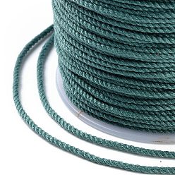 Light Sea Green Macrame Cotton Cord, Braided Rope, with Plastic Reel, for Wall Hanging, Crafts, Gift Wrapping, Light Sea Green, 1.2mm, about 49.21 Yards(45m)/Roll