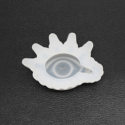 White Evil Eye Silicone Display Decoration Molds, Resin Casting Molds, for UV Resin, Epoxy Resin Craft Making, White, 82x57x20mm