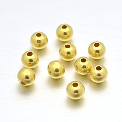 Настоящее золото 24K 925 круглые бусины из стерлингового серебра, реальный 24 k позолоченный, 8 мм, отверстие : 1.7~1.8 мм, Около 28~32 шт / 20 г