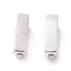 Silver 925 Sterling Silver Twister Clasps, Enhancer Shortener Bails, Rectangle, Silver, 10x3x4.5mm, Inner Diameter: 5x3mm