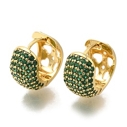 Морско-зеленый Серьги-кольца из латуни с микропаве из кубического циркония, долговечный, без свинца и без кадмия, реальный 18 k позолоченный, цвета морской волны, 16.5x9.5 мм