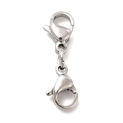 Stainless Steel Color 304 Stainless Steel Double Lobster Claw Clasps, Stainless Steel Color, 20mm