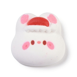 Кролик Кабошоны из смолы, Новогодняя тема, кролик, 20.5x20.5x8 мм