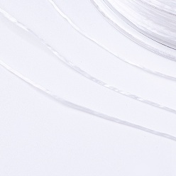 Blanc Chaîne de cristal élastique plat, fil de perles élastique, pour la fabrication de bracelets élastiques, blanc, 1x0.5mm, environ 87.48 yards (80m)/rouleau