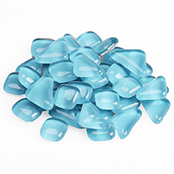 Светло-Голубой Прозрачные стеклянные кабошоны, мозаичные плитки, для украшения дома или поделок, треугольник и квадрат, Небесно-голубой, площади: 12x12x4 mm, Треугольник: 13x23x4.8 мм, 640 шт / 1000 г