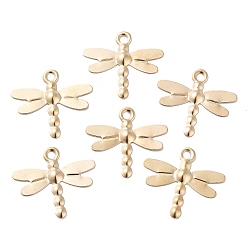 Golden Iron Pendants, Dragonfly, Golden, 17.5x19x0.2mm, Hole: 1.7mm