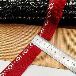 Red 45 Yards Polyester Tassel Lace Ribbon, Clothes Accessories, Red, 1-1/8 inch(30mm)
