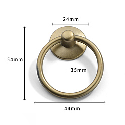 Goldenrod Spray Painted Alloy Drawer Drop Pull Rings, Cabinet Pulls Handles for Drawer, Doorknob Accessories, with Iron Rings, Goldenrod, 54x44x13mm, Inner Diameter: 35mm