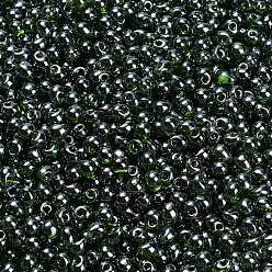 (DP395) Transparent Olive Green Luster Миюки 3.4мм капельные бусины, японский бисер, прозрачные цвета lustered, (dp395) прозрачный оливково-зеленый глянец, 3.4x3 мм, отверстие : 0.65 мм, Около 900 шт / 50 г