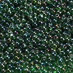 (DP179) Transparent Green AB Миюки 3.4мм капельные бусины, японский бисер, прозрачные цвета AB, (dp179) прозрачный зеленый ab, 3.4x3 мм, отверстие : 0.65 мм, Около 900 шт / 50 г