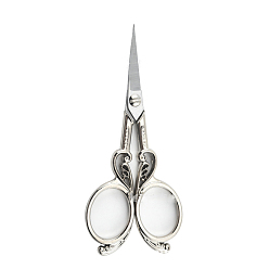Silver Stainless Steel Scissors, Alloy Handle, Embroidery Scissors, Sewing Scissors, Silver, 115x48mm