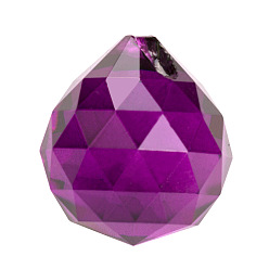 Purple K9 Glass Pendants, Teardrop, Purple, 30mm