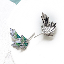 Платина Латунь с дужками из кубического циркония, крылья, для изготовления жемчуга в стиле барокко, платина, 28x27 мм