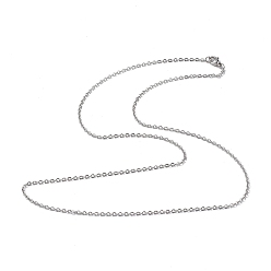 Stainless Steel Color 304 Stainless Steel Cable Chain Necklace for Men Women, Stainless Steel Color, 23.62 inch(60cm)