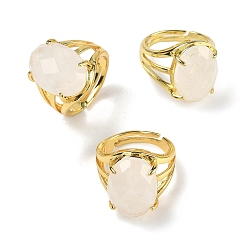 Хрусталь Латунные манжеты с открытыми кольцами, с натуральным кварцевым резонатором, овальные, граненые, стойки покрытие, долговечный, золотые, 18 мм