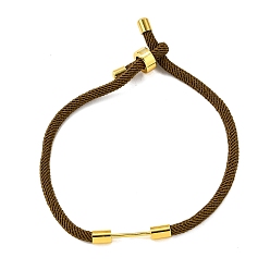 Коричневый Плетеный браслет из нейлонового шнура, с латунной фурнитурой , реальный 18 k позолоченный, кофе, 9-1/2 дюйм (24 см), ссылка: 24x4 mm