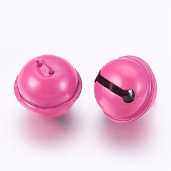 Deep Pink Iron Bell Pendants, Deep Pink, 23.5x21.5mm, Hole: 5.5x4mm