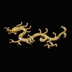 Doré  Cabochons en alliage de dragon, accessoires de bâtons de cheveux bricolage, or, 30x68mm