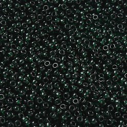 (RR156) Transparent Dark Emerald MIYUKI Round Rocailles Beads, Japanese Seed Beads, 8/0, (RR156) Transparent Dark Emerald, 8/0, 3mm, Hole: 1mm, about 19000~20500pcs/pound
