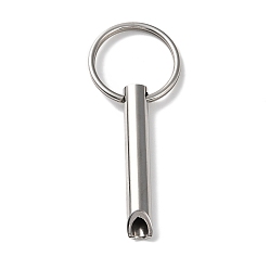 Stainless Steel Color 304 Stainless Steel Anxiety Breathing Whistle Keychains, for Relaxation Meditation Mindfulness, Column, Stainless Steel Color, 7.4cm