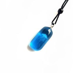 Dodger Blue Luminous Glow in the Dark Resin Jellyfish Pendant Necklace for Women, Dodger Blue, 27.56 inch(70cm)