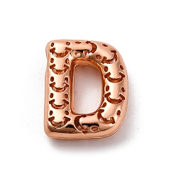 Letter D Латунные подвески, стойки покрытие, долговечный, без кадмия и без свинца, подвески с полыми буквами, Буква D, 21.5x17x6 мм, отверстие : 4.7x3 мм