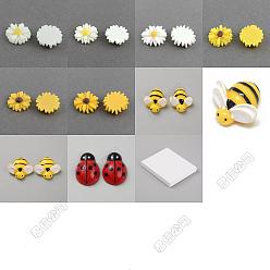 Mixed Shapes 100Pcs 10 Styles Resin Cabochons, for Phones Decoration, Mixed Shapes, 13~25x13~26x4~9mm, 10pcs/style