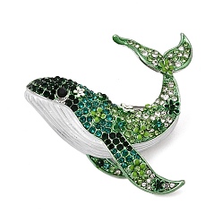 Péridot Broches en alliage de baleine et strass, avec l'émail, platine, péridot, 54x53mm