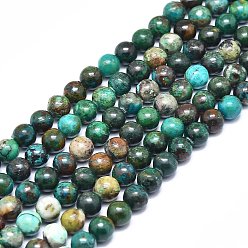 Chrysocolle Chapelets de perles chrysocolla naturelles , ronde, 6mm, Trou: 0.8mm, Environ 64 pcs/chapelet, 15.35 pouce (39 cm)