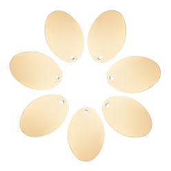 Brushed Antique Bronze Brass Pendants, Stamping Blank Tag, Long-Lasting Plated, Oval, Brushed Antique Bronze, 22x14x0.8mm, Hole: 1.2mm, 30pcs/box