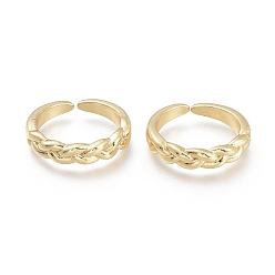 Золотой Латунь манжеты кольца, открытые кольца, золотые, Размер 5, внутренний диаметр: 16 мм