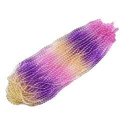 Бледно-Розовый Выпечка расписные прозрачные стеклянные бусины, градиент цвета, сегментированные разноцветные бусины, круглые, розовый жемчуг, 8 мм, отверстие : 1 мм, около 106 шт / нитка, 31.10'' (79 см)