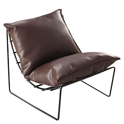 Кокосово-Коричневый Модель дивана и кресла из железа и искусственной кожи, мини-мебель, миниатюрные украшения кукольного домика, кокосового коричневый, 106x106x103 мм