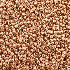 (PF551) PermaFinish Peach Gold Metallic Тохо 11/0 круглые бусины, японский бисер, (pf 551) вечный персиковый золотой металлик, 2.2 мм, отверстие : 0.8 мм, Около 5555 шт / 50 г