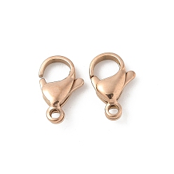 Розовое Золото 304 нержавеющая сталь застежка когтя омара, ионное покрытие (ip), розовое золото , 12x8x3.5 мм, отверстие : 1.2 мм