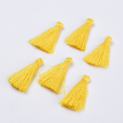 Yellow Polyester Tassel Pendant Decorations, Yellow, 30~35mm