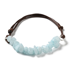 Небесно-голубой Женский богемный браслет из бисера из натурального камня и плетеного кожаного шнура, голубой, 0.1 см
