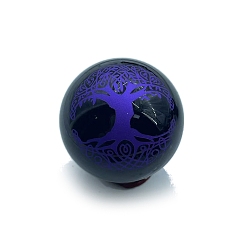 Дерево Украшения из натурального обсидиана с пескоструйной обработкой, для домашнего офисного стола, круглые, дерево, 50 мм