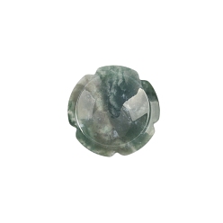 Moss Agate Flower Natural Moss Agate Worry Stones, Crystal Healing Stone for Reiki Balancing Meditation, 38x7mm