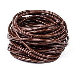 Saddle Brown Leather Beading Cord, Cowhide Leather, DIY Necklace Making Material, Saddle Brown, 2.5mm, about 109.36 yards(100m)/bundle