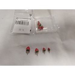 Красный 8 шт. 4 стили 304 эмалевые подвески из нержавеющей стали, ионное покрытие (ip), реальный 18 k позолоченный, клубника, красные, 11~17x6.5~11.5x6.5~11.5 мм, отверстие : 1.2 мм, 2 шт / стиль