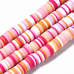 Colorful Handmade Polymer Clay Beads Strands, for DIY Jewelry Crafts Supplies, Heishi Beads, Disc/Flat Round, Colorful, 8x0.5~1mm, Hole: 2mm, about 350~387pcs/strand, 15.75 inch~16.14 inch(40~41cm)