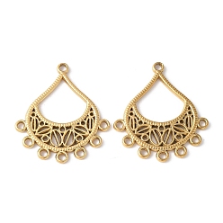 Золотой 304 нержавеющей стали ссылки люстра компонент, слеза, золотые, 35x31x2.5 мм, отверстия : 2 mm и 2.5 мм