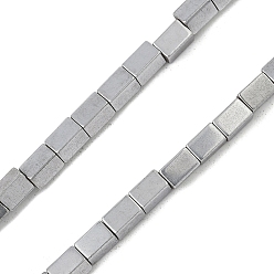 с Платиновым Покрытием Гальванические нити синтетических магнитных гематитовых бусин, кубоид, с покрытием платиным, 5x3x3 мм, отверстие : 1 мм, около 82~83 шт / нитка, 15.98~16.38'' (40.6~41.6 см)