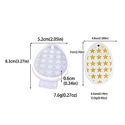 Star Easter Egg Pendant DIY Silicone Molds, Resin Casting Molds, for UV Resin, Epoxy Resin Jewelry Making, Star, 83x52x6mm, Inner Diameter: 70x48x5mm