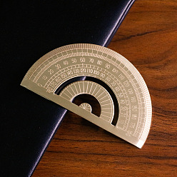 Golden Brass Protractor, Durable 180 Angle Ruler, Measure Tool, School Office Supplies, Golden, 57x102mm