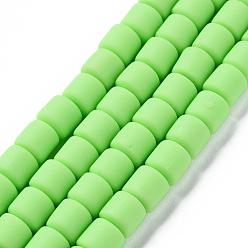 Светло-зеленый Нити из полимерных глин, колонка, светло-зеленый, 5~7x6 мм, отверстие : 1.5~2 мм, около 61~69 шт / нитка, 15.74 дюйм